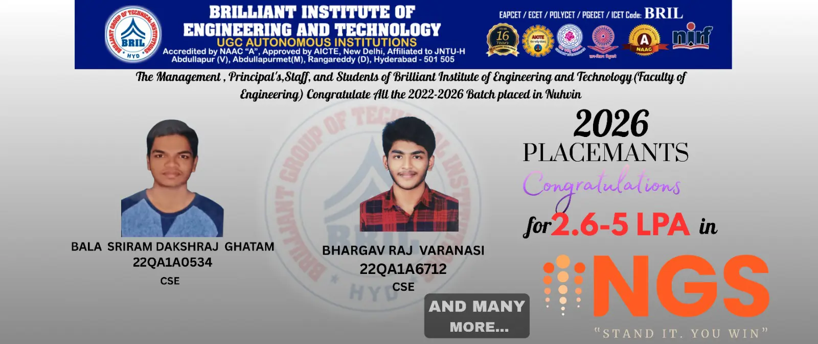 BRIL Placement 2025-26 – Student Success
